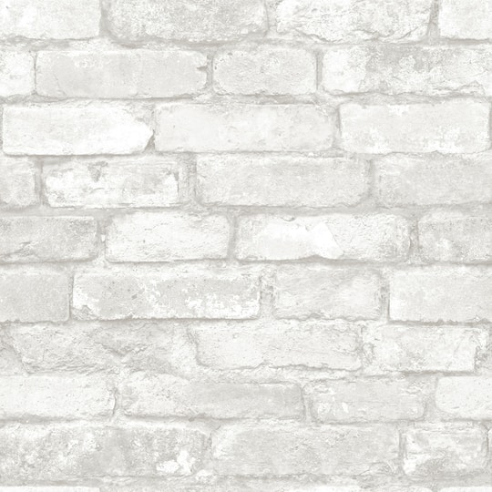 NuWallpaper Gray & White Brick Peel & Stick Wallpaper